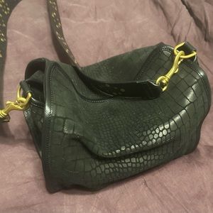 Kempton & co black croco Ella bag